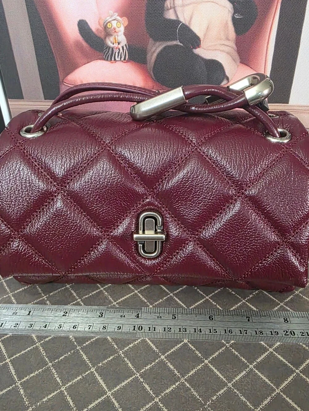 Marc Jacobs Quilted Leather Top-Handle Bag in Bordeaux
